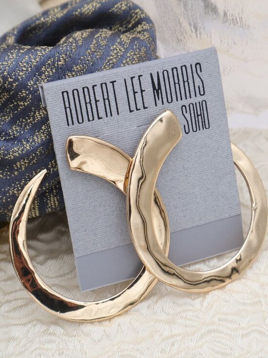 Robert Lee Morris Jewelry - Robert Lee Morris Soho Gold Crescent Hoop Earrings
